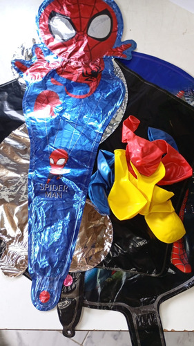 Kit De Globos Del Hombre Araña Super Económico Azul Kit-globos-hombre-arana-cumpleanos-spiderman