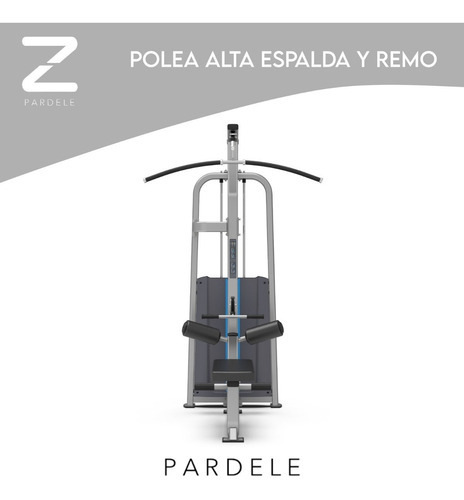 Aparato Polea Alta Espalda Y Remo Maquina Ejercicio Gimnasio Color de la estructura Gris oscuro Color del tapizado Negro