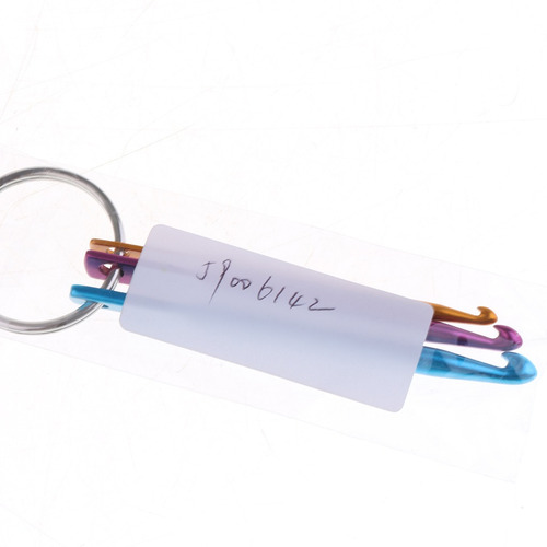 Mini Ganchos De Ganchillo De Aluminio Con Llavero Llavero