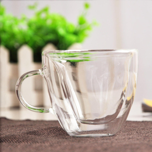 Té 80 ml Latte Para Café Jugo Vidrio De Borosilicato Tazas Transparentes 4PK Tazas De Café De Vidrio De Doble Pared 