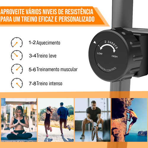 Bicicleta Ergometrica Vertical Dobravel Magnetica Display