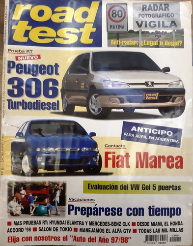 Revista Road Test Nº86 Diciembre 1997 Hyundai Elantra 306 Td