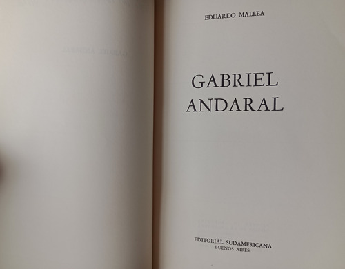 Gabriel Andaral. Eduardo Mallea (Usado)