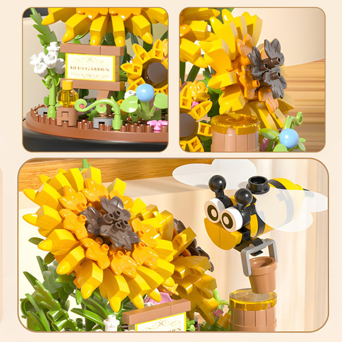 Hi-reeke Juego De Bloques De Construcción Con Ramo De Abejas