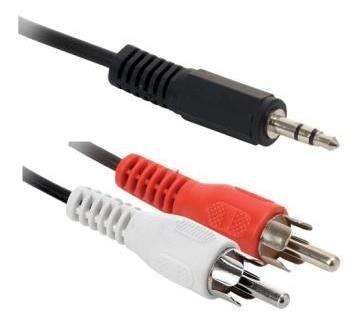 Imagen 2 de 2 de Cable Plug Auxiliar 3.5mm A 2 Plug Rca De 1.8m Estereo