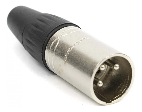 Plug Xlr Macho 3 Pinos Niquelado Resistente Rx3mp-nt Roxtone