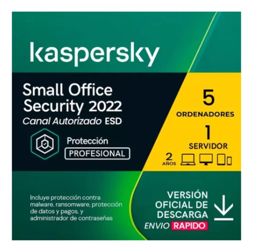  Kaspersky Small Office - Licencia Base Esd - 5 Pcs 2 Años