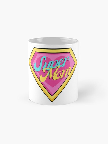 Mug Taza Impresa Regalo Madres Logo Super Mama Corazones