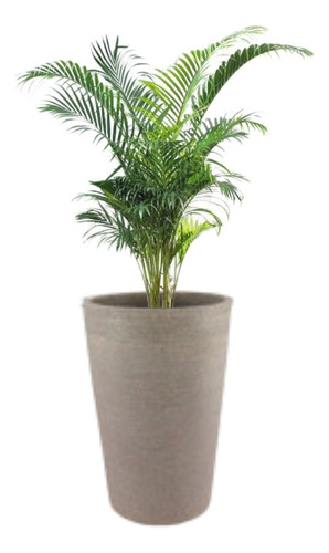 Vaso Decorativo De Planta Flor Coluna Redonda 33x25x49 Cor Cimento