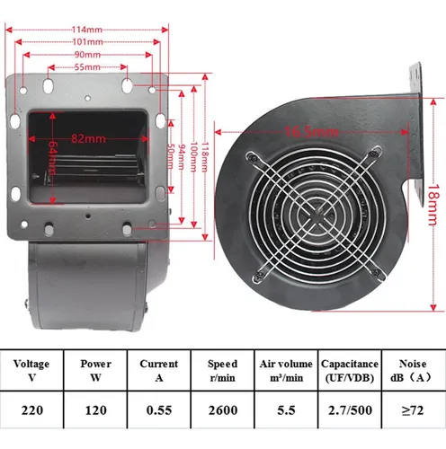 Ventilador Centrífugo De Frecuencia Industrial 130flj5 120w