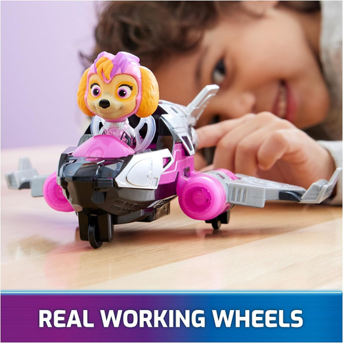 Paw Patrol Vehiculo Avion Sky Mighty Movie Luces Y Sonidos
