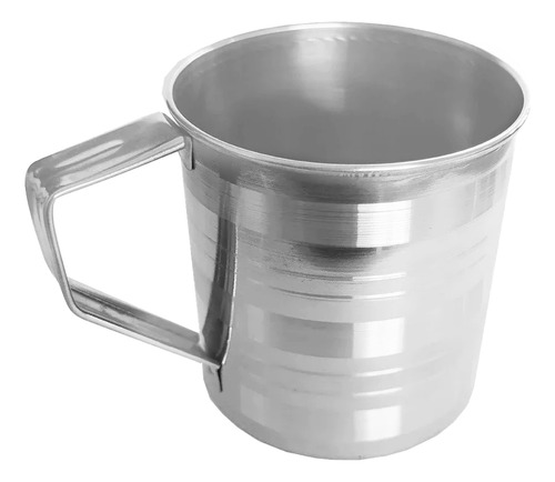 Pocillo Jarro Taza De Acero Inox Rayado 10cm 500ml 6 Pzs Color Acero Inoxidable