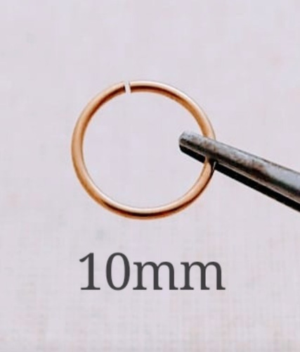 Aro Nariz Piercing Oro Rosa 18k 10mm Diametro Interno
