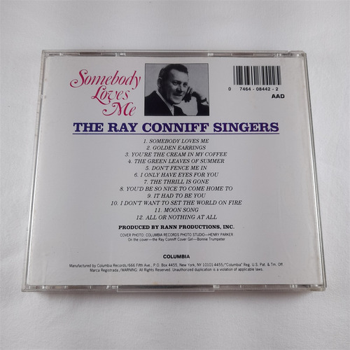 Cd The Ray Conniff Singers - Somebody Loves Me (Usado)