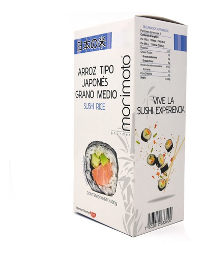 Imagen 3 de 6 de Arroz Japonés Grano Medio Para Preparar Sushi Morimoto 500g