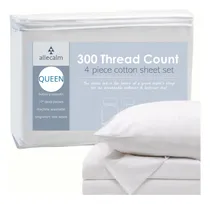 Comprar Juego De Sábanas 100% Algodón Tamaño Queen 4 Piezas