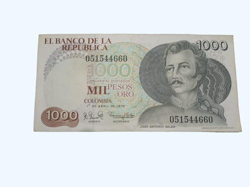Billete De 1000 Pesos Oro 1979