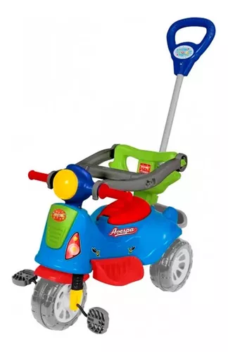 MOTOCA INFANTIL TRICICLO DE PASSEIO TOTOCA COM PEDAL E KIT ADESIVO