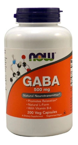 Imagen 1 de 2 de Gaba - Now Foods - 500 Mg - 200 Capsulas Veg