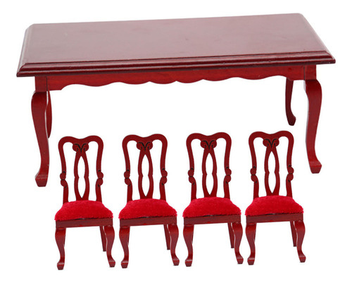 Casa De Muñecas De Madera, Silla De Mesa En Colocar