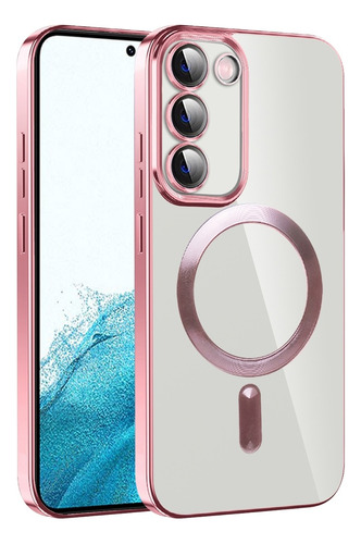 Funda For Samsung S23 Plus Magsafe + Protector Camara Rosa