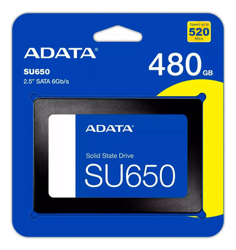 SSD Adata Ultimate Su650 480gb Sata Nand 3d Color Negro ASU650SS-480GT-R