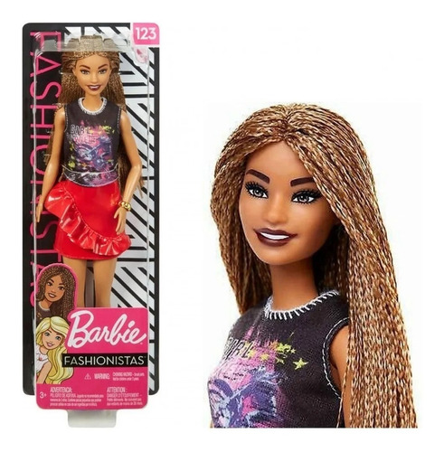 Muñeca Barbie Fashionista Afroamericana N° 123 Original