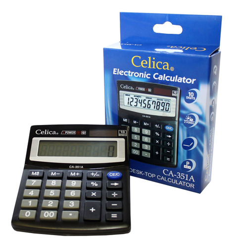 Calculadora Celica Ca-351a Semi Escritorio 10 Digitos Negro