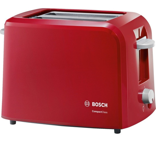 Tostadora Bosch Tat3a014 Roja 980 W. 2 Ranuras Compactas