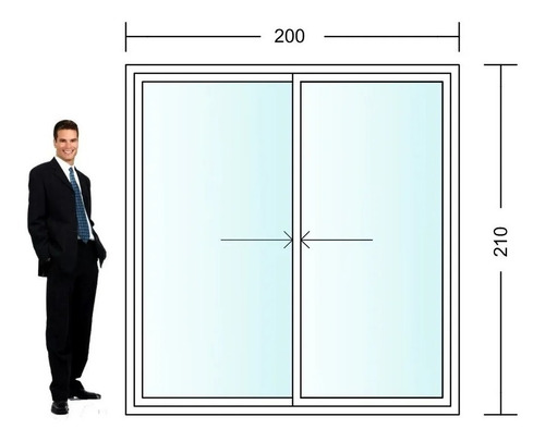 Imagen 1 de 1 de Ventana Pvc 2.00m X 2.05m Corrediza Con Dvh Y M