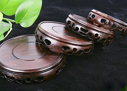 Base De Madera De Ala De Pollo Redonda Vintage, Soporte Para