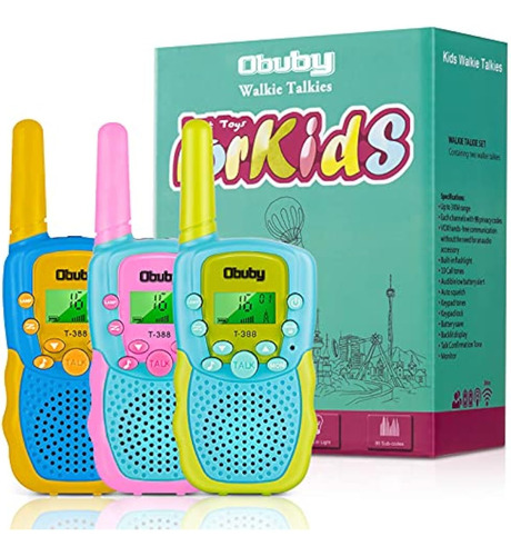 Walkie Talkies Para Niños 3 Pzs Gran Alcance Con Linterna D