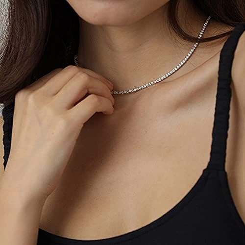 Woworama Collar De Tenis Con Circonita Cúbica, Gargantilla D