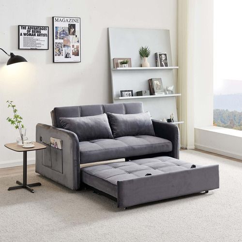 Sofa Tipo Cama Con Porta Vasos 2 Cuerpos
