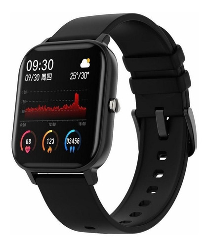 Imagen 1 de 3 de Smartwatch Colmi P8 1.4" caja de  aleación  black, malla  black de  silicona