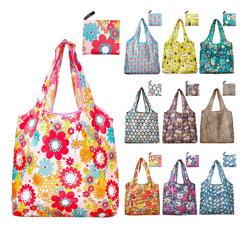Bolsas Plegables Reutilizables 10pcs Impermeables Ecológicas