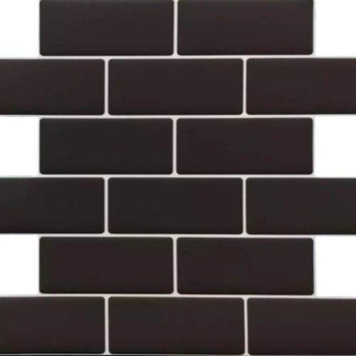 Imagen 2 de 2 de Cerámico Autoadhesivo Muresco Estilo Subway Negro 25,4 X25,4