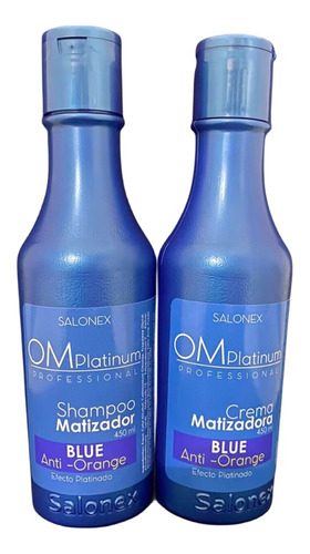 Pack Shampoo Y Crema Matizador Azul Om Salonex 450ml