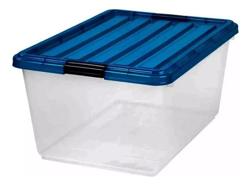 1 Caja Contenedor  Almacenamiento Apilable Con Tapa Iris 42l