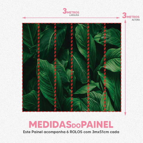 Panel de papel pintado 3D con hojas de corazones verdes de 3 m