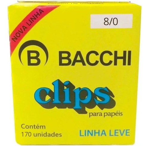 Clips P/ Papel Galvanizado 8/0 C/ 170 Un Bacchi