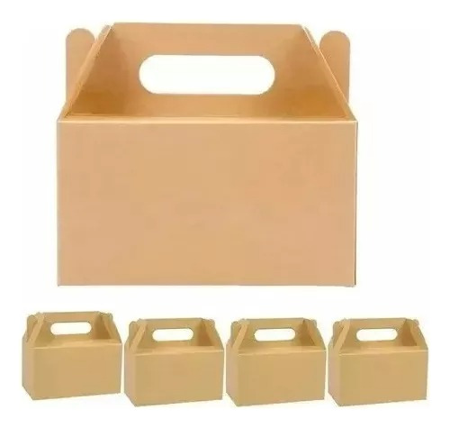 Caja Lonchera Kraft Comida Delivery X20 Unidades 15x19cm