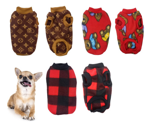 3 Roupa Pet Inverno Micro Mini Filhote Chihuahua Pinscher