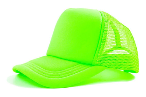 Gorra Malla Publicitaria Unicolor Verde Neon Vinilo Textil 