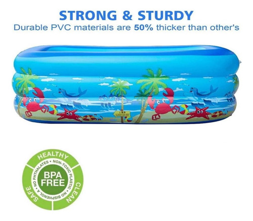 Piscina Inflable Rectangular, Piscina Familiar Y Niños 210cm