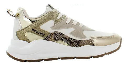 Miss Pink Tenis Casual Dorado blanco Para Mujer 78352