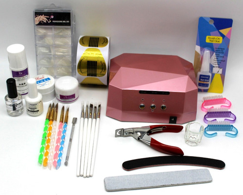 Kit Para Hacer Uñas Acrílico Y En Gel Completo