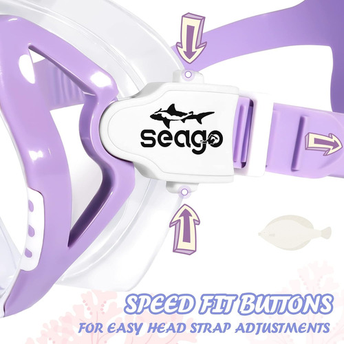 Gafas De Natacion Seago Para Ninos Con Cubierta Nasal, Ma...