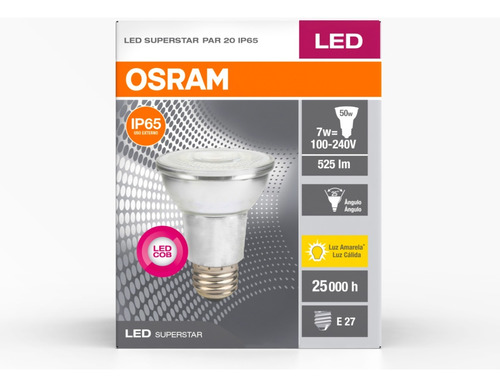 Osram - Par 20 Led 7w 3000k Ip65 - 7013833 Bivolt