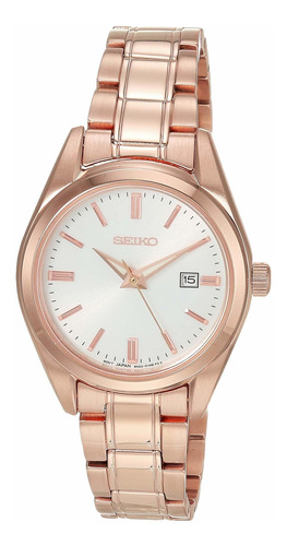 Reloj Mujer Seiko Sur630 Cuarzo Pulso Oro Rosa En Acero